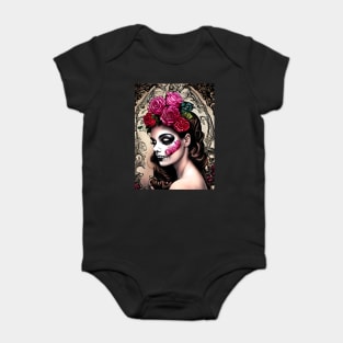 Sad Girl with Zombie Makeup Baby Bodysuit